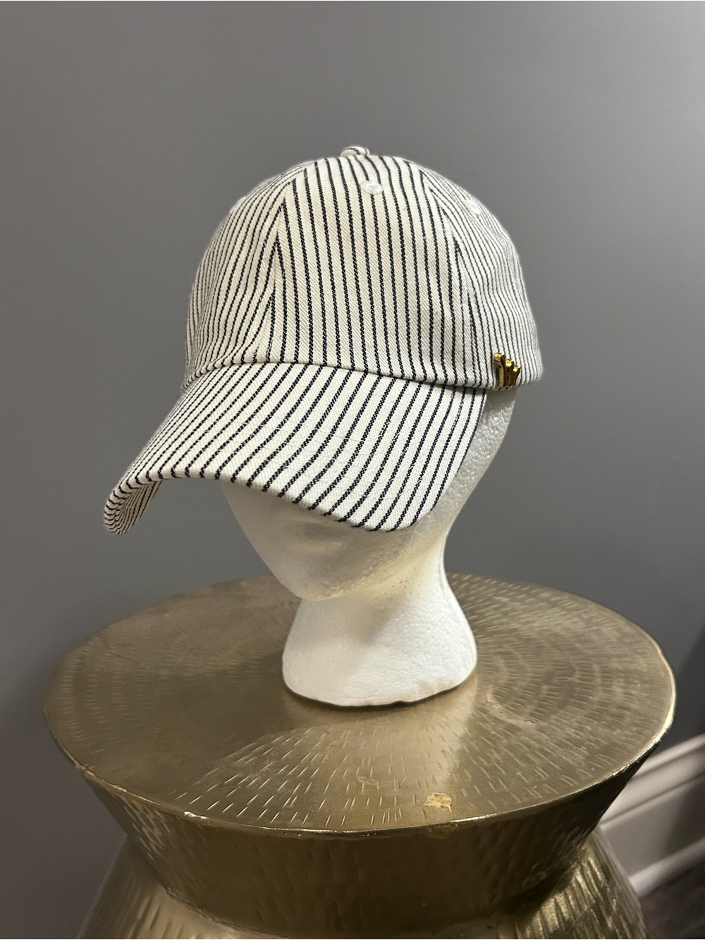 CHORD Railroad Stripe Denim Baseball Cap Unworn Leather Strap